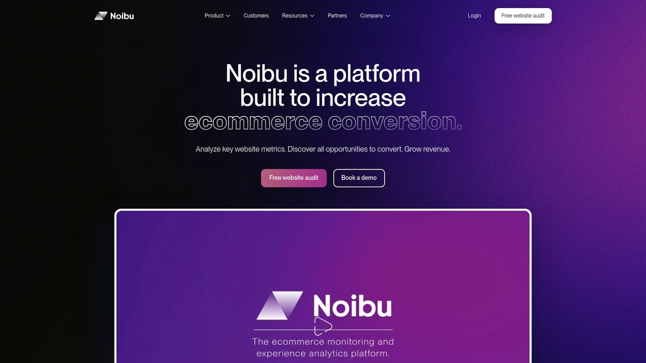 Screenshot of Noibu website