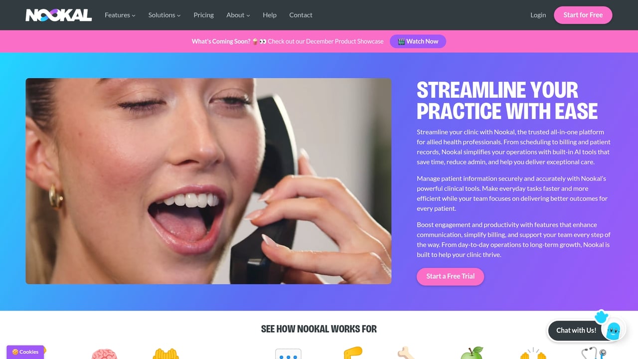 Screenshot of Nookal website