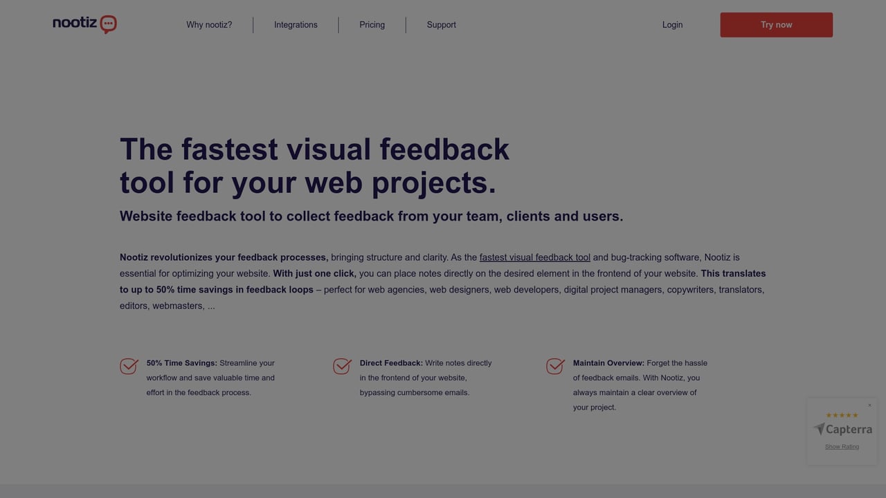 Screenshot of Nootiz website