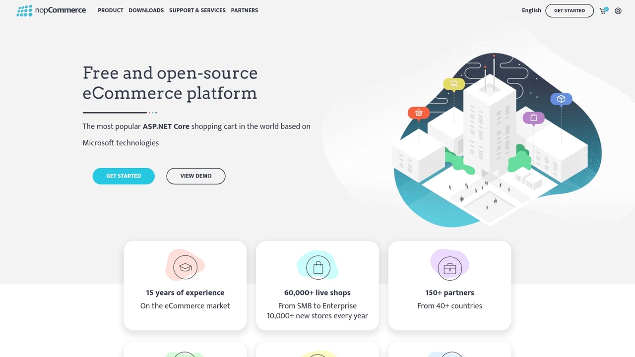 Screenshot of nopCommerce website