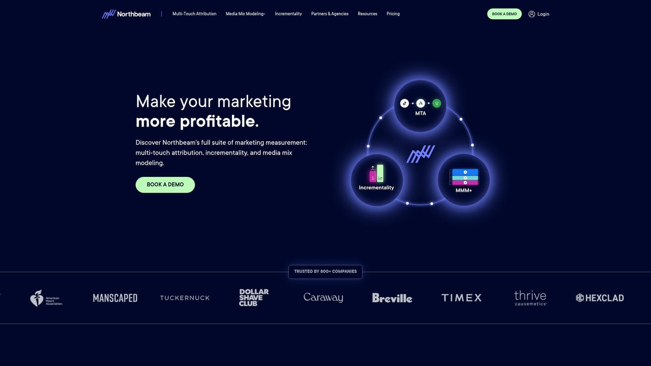 Screenshot of Northbeam website