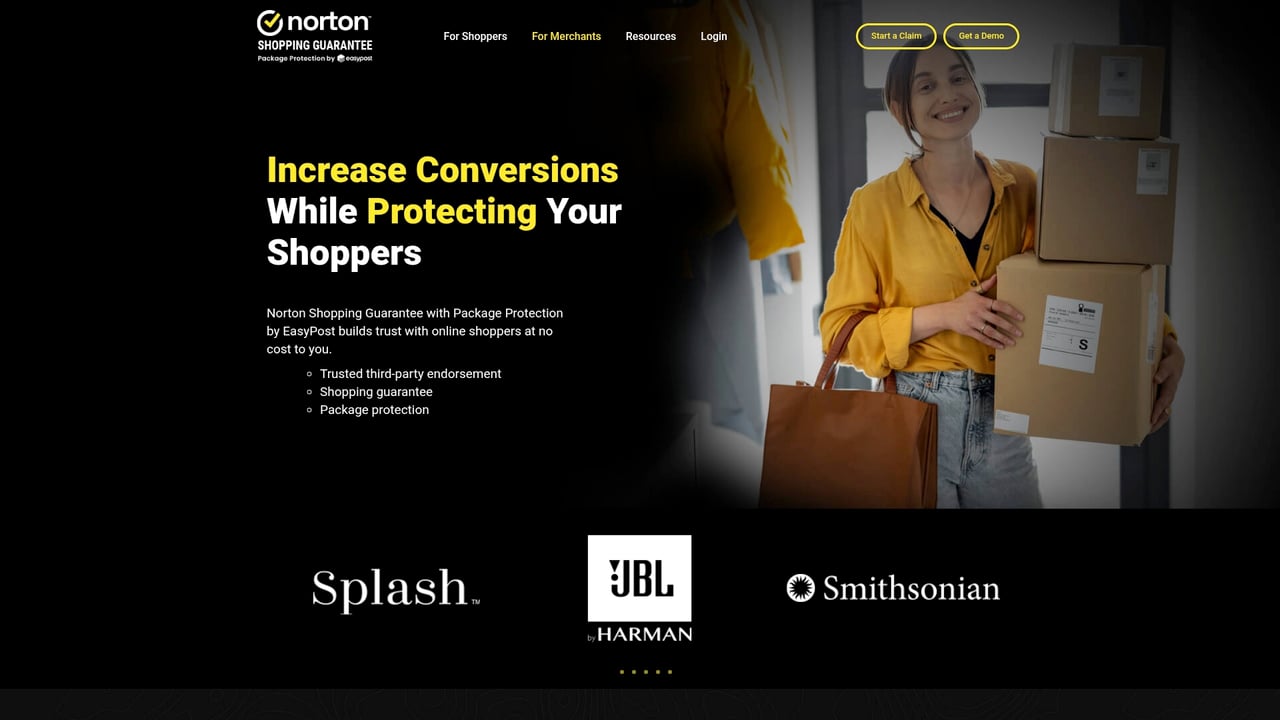 Screenshot of Norton Shopping Guarantee website
