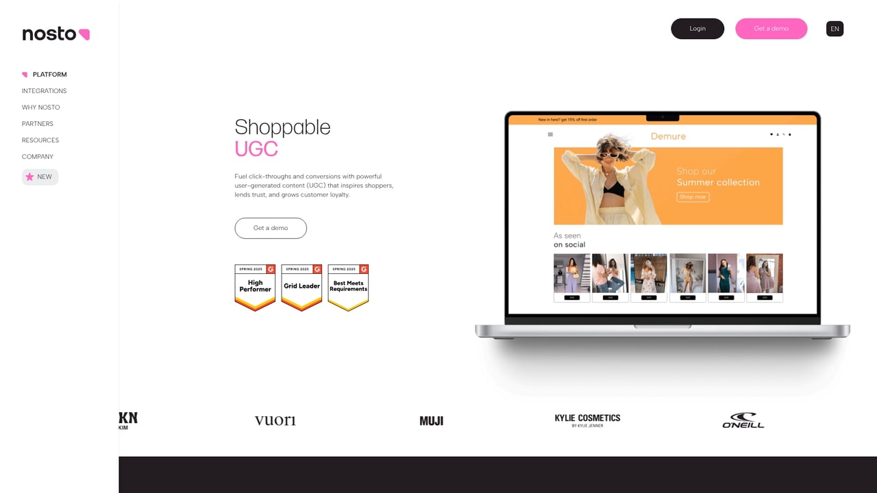 Screenshot of Nosto Visual UGC website