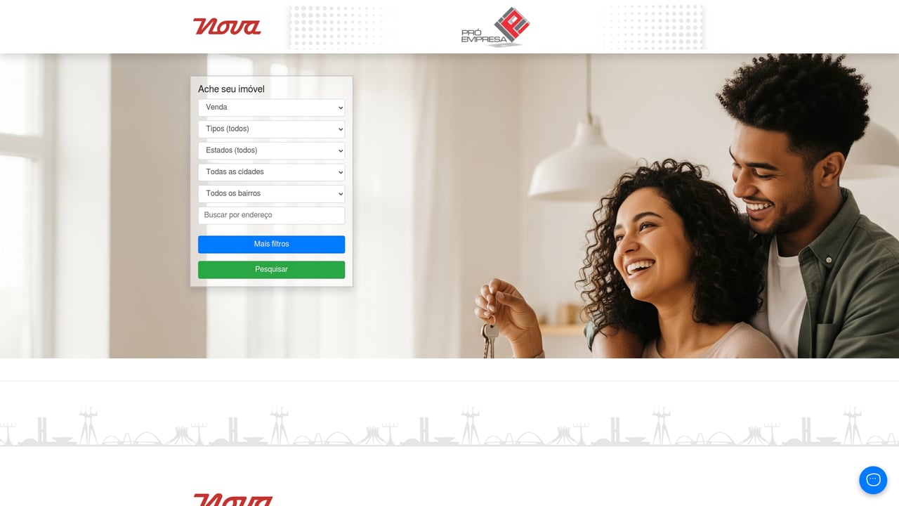 Screenshot of Nova Busca website