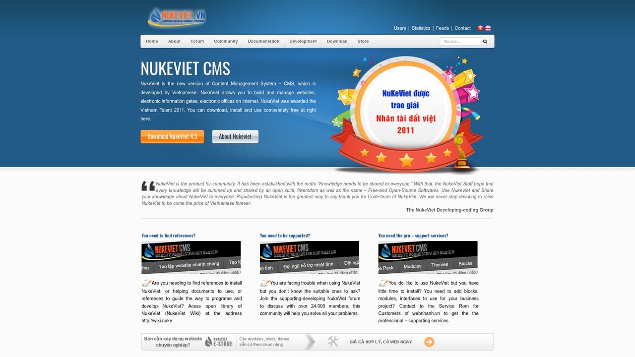 Screenshot of Nukeviet CMS website