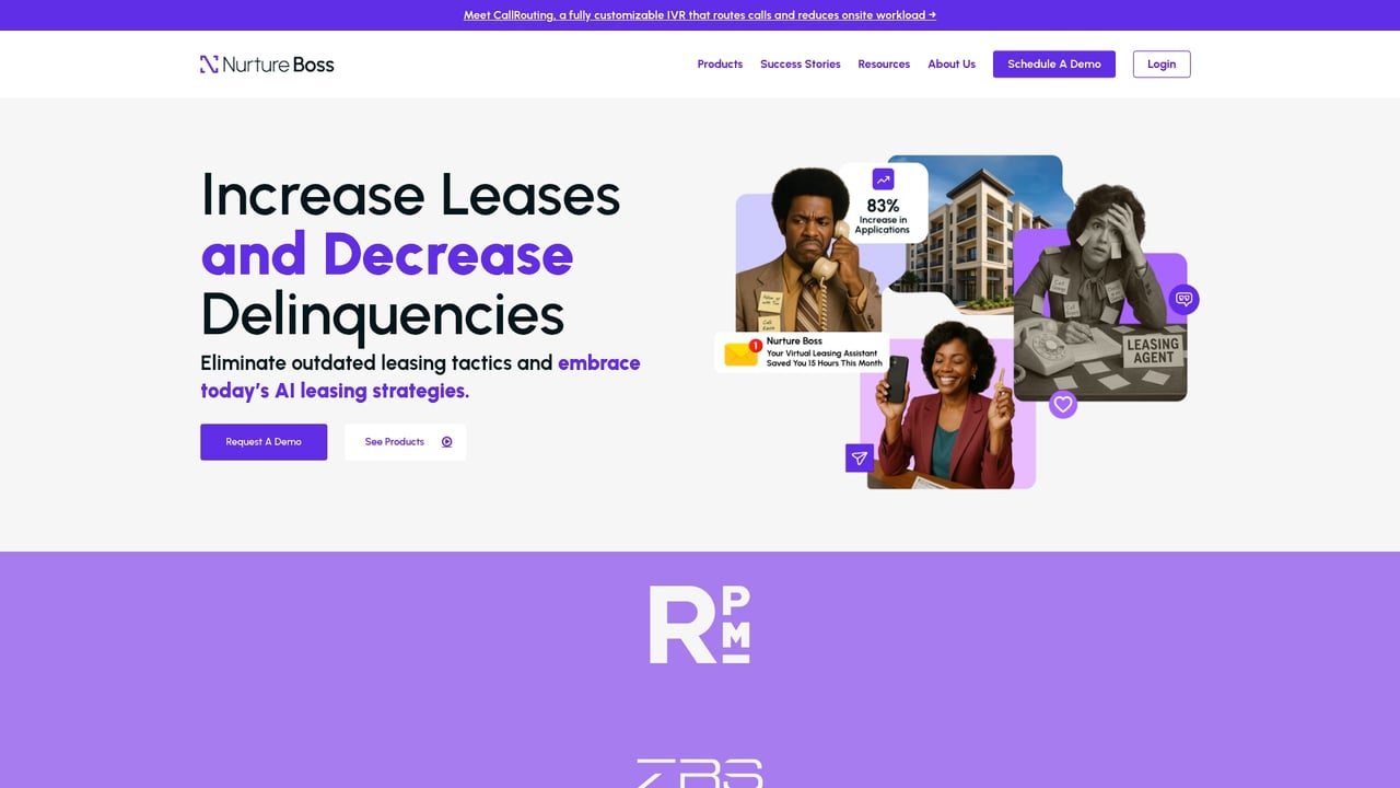 Screenshot of Nurture Boss website