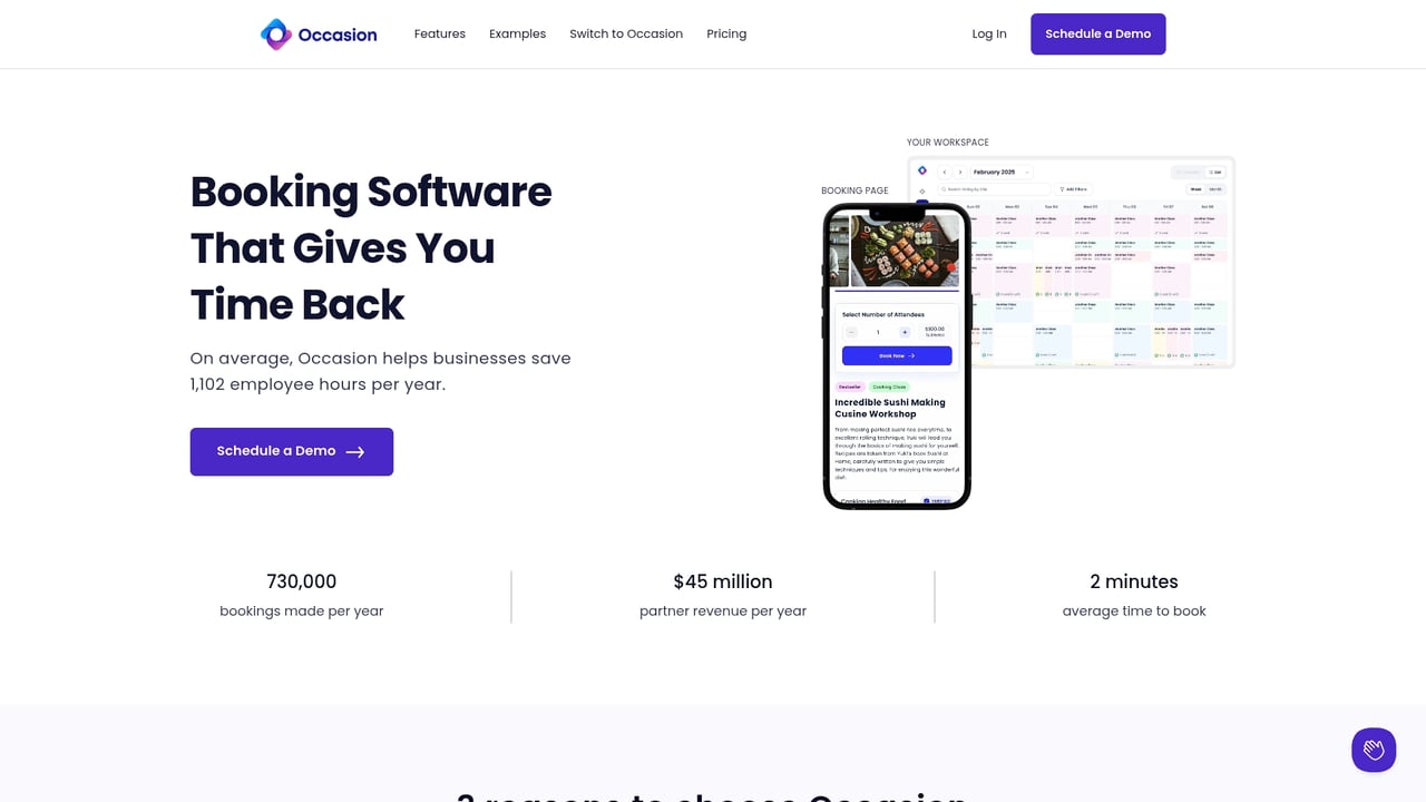 Screenshot of Occasion website