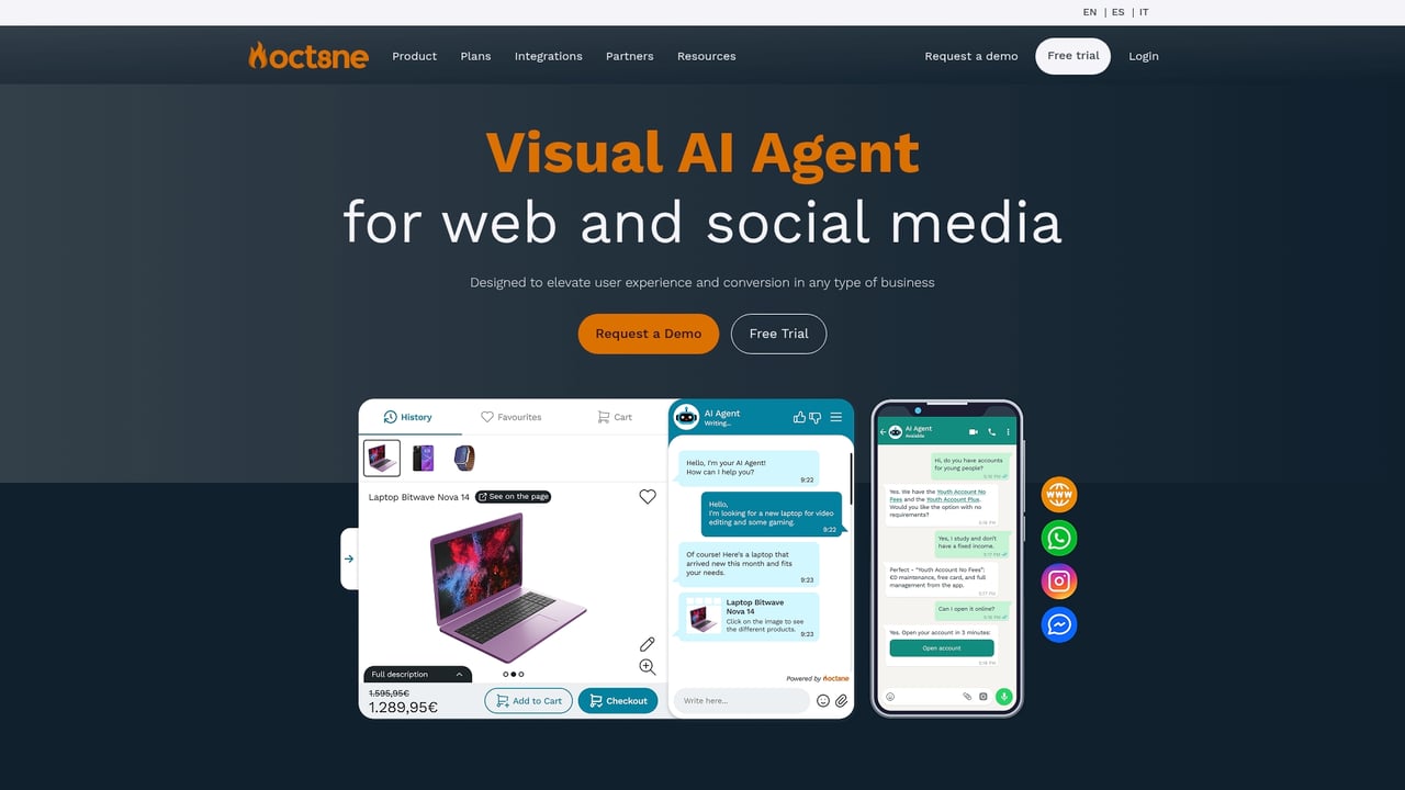 Screenshot of Oct8ne website