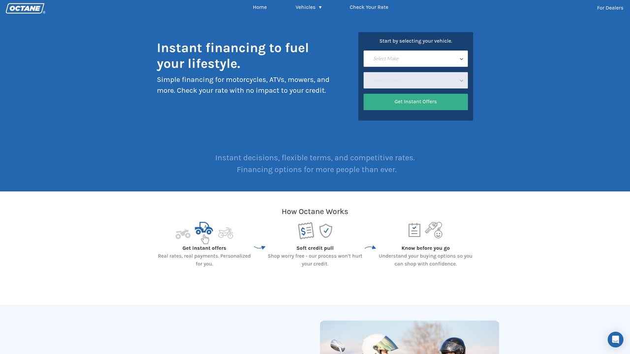 Screenshot of Octane website