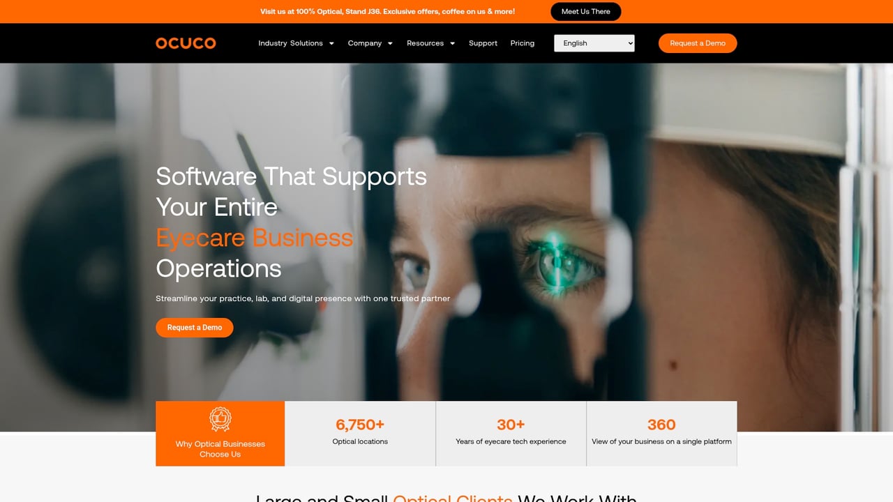 Screenshot of Ocuco FitMix website