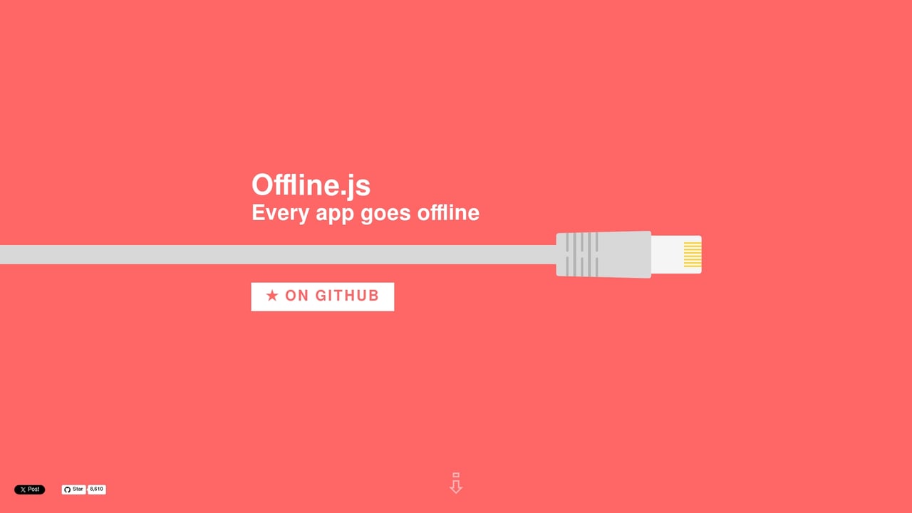 Screenshot of Offline.js website