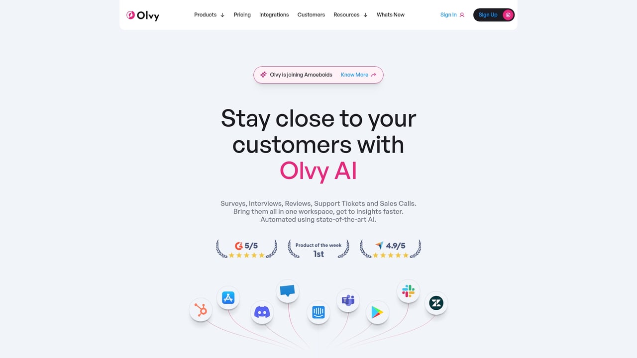 Screenshot of Olvy website