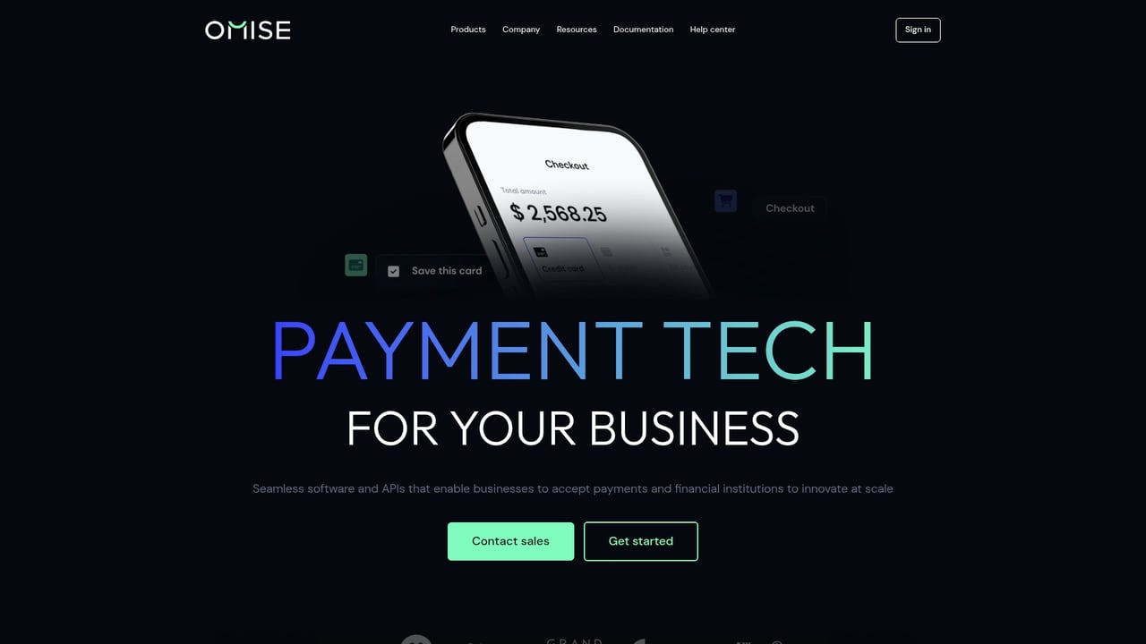 Screenshot of Omise website