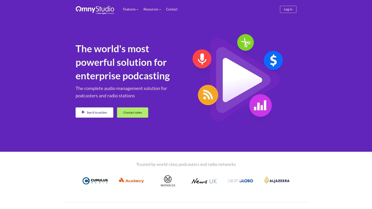 Screenshot of Omny Studio website