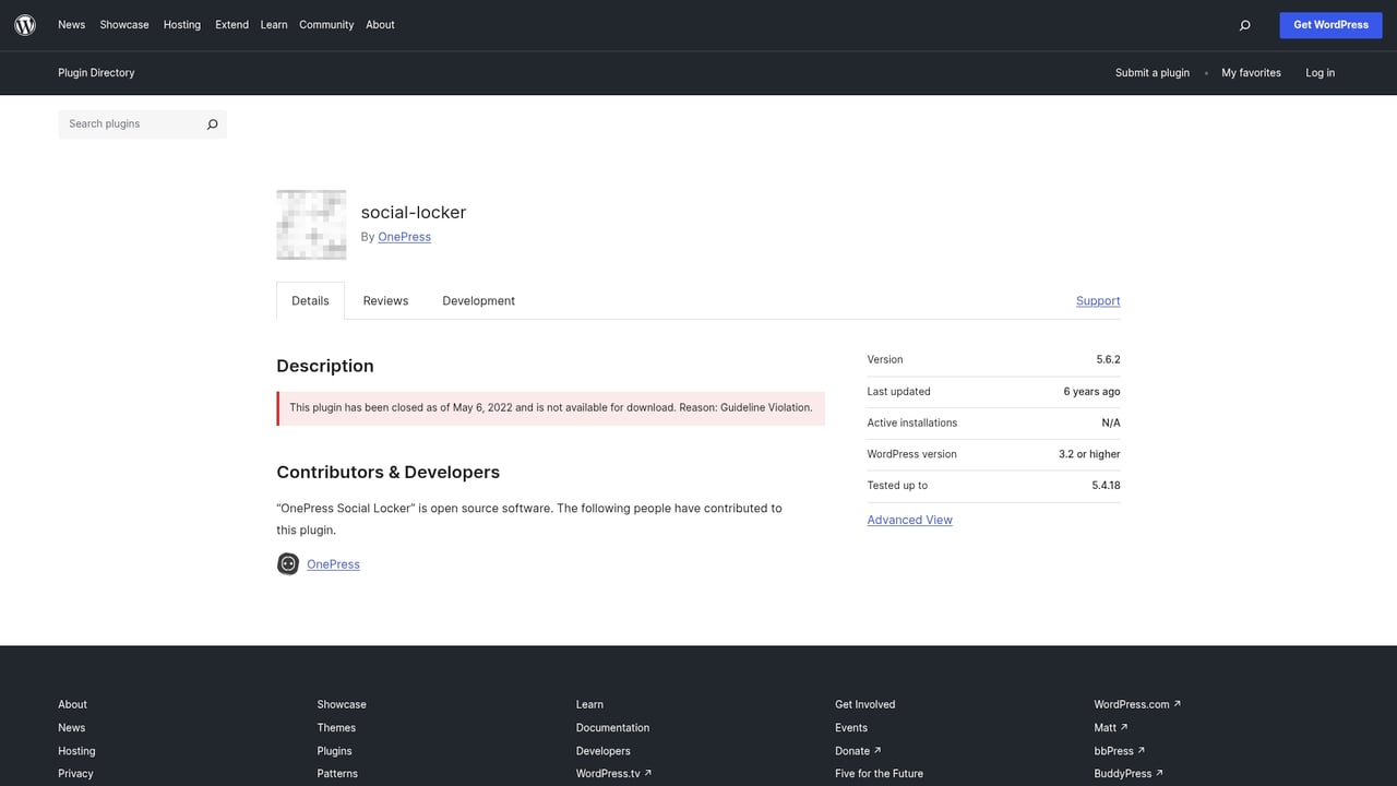 Screenshot of OnePress Social Locker website