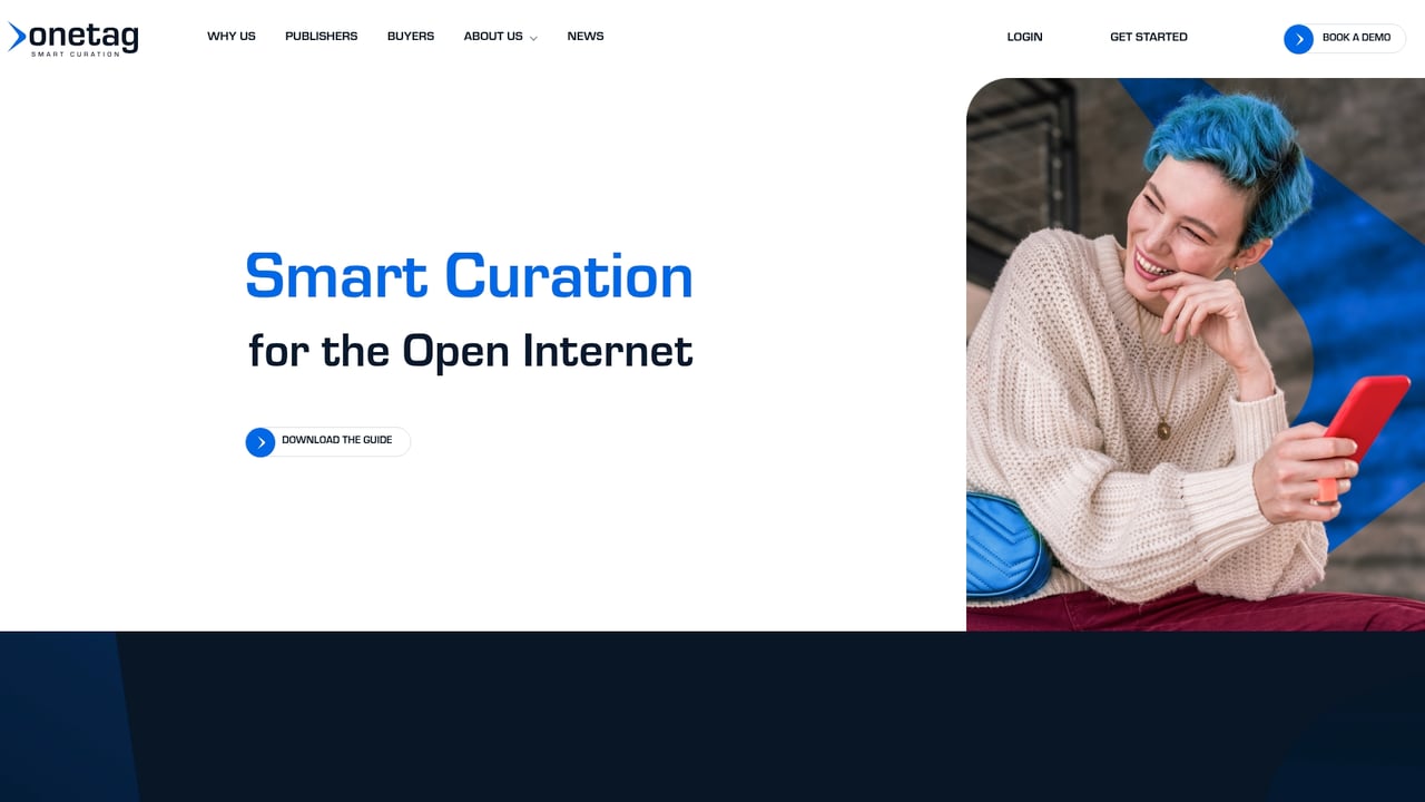 Screenshot of OneTag website