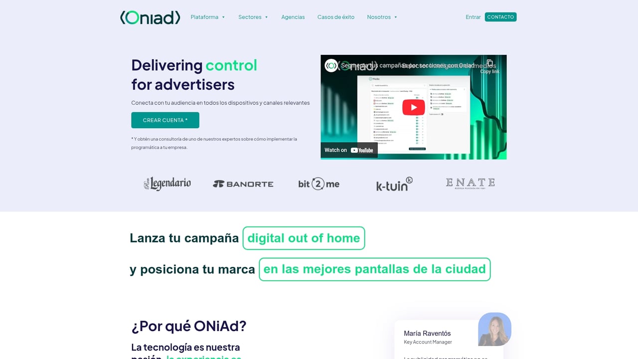 Screenshot of ONiAD website