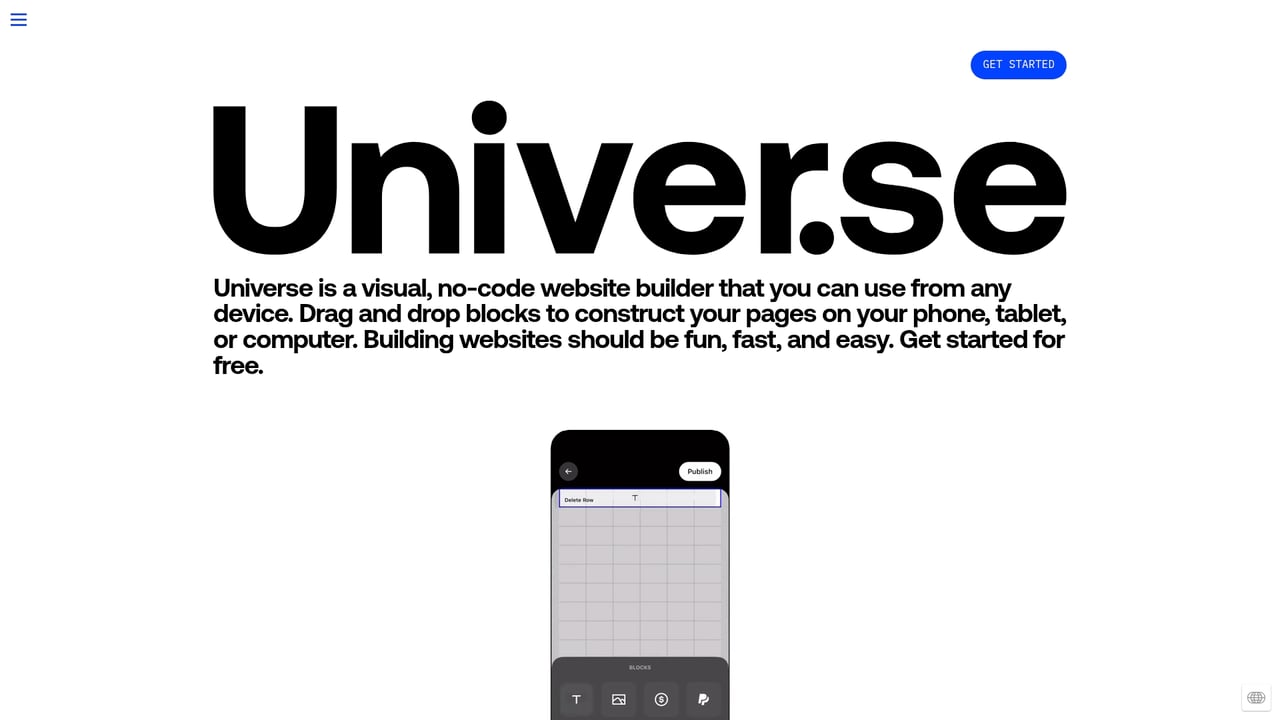 Screenshot of OnUniverse website
