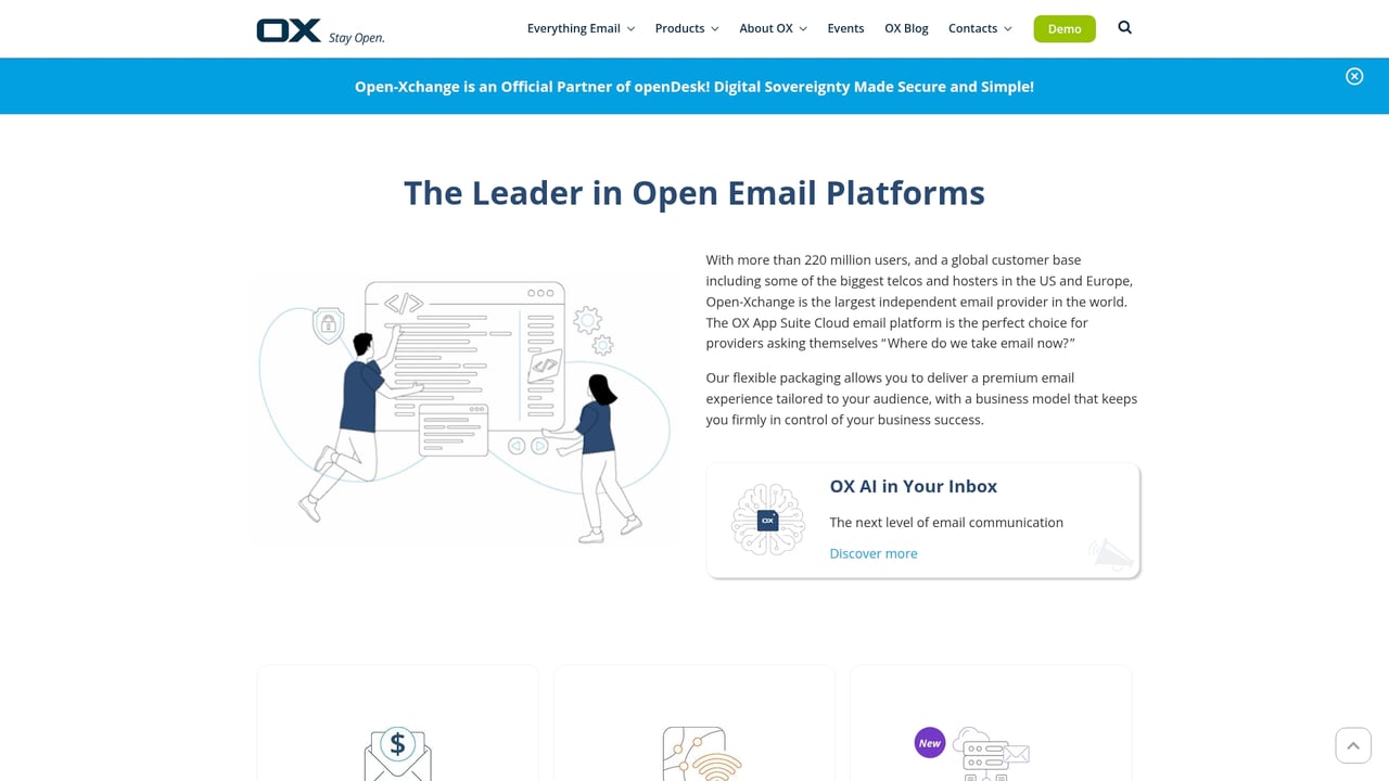 Screenshot of Open-Xchange App Suite website