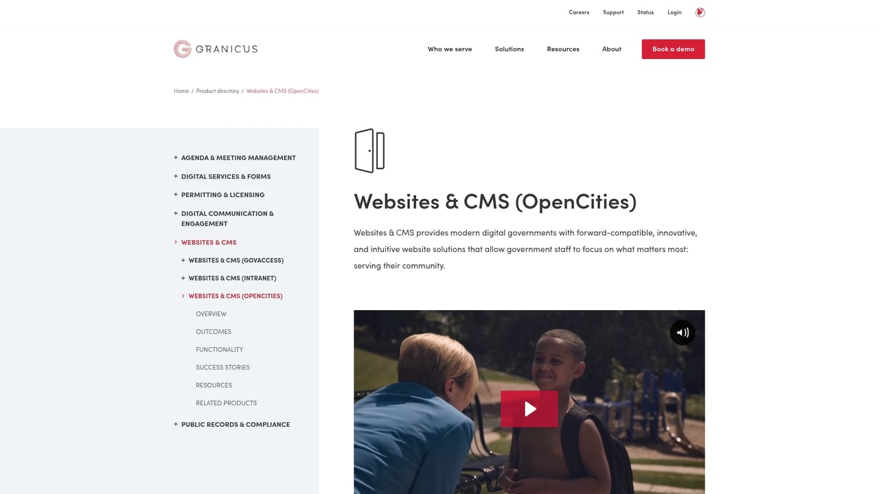 Screenshot of OpenCities website