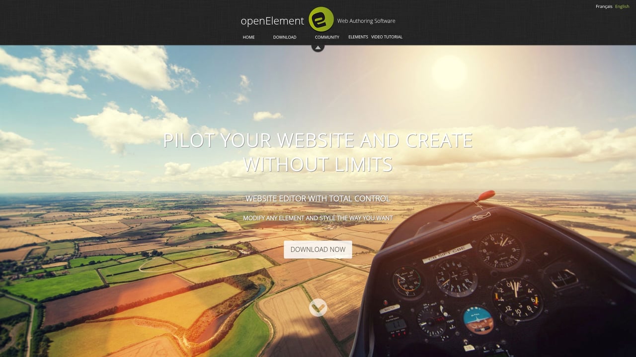 Screenshot of OpenElement website