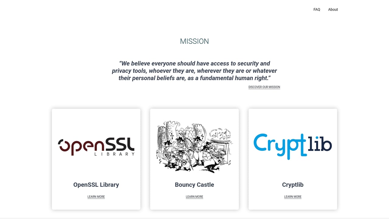 Screenshot of OpenSSL website