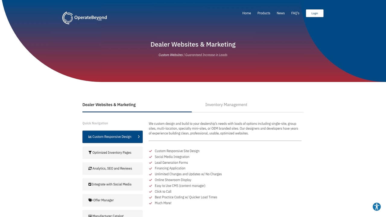 Screenshot of OperateBeyond website