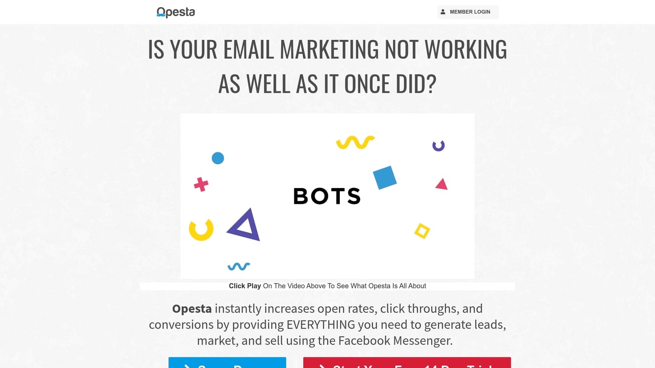 Screenshot of Opesta website