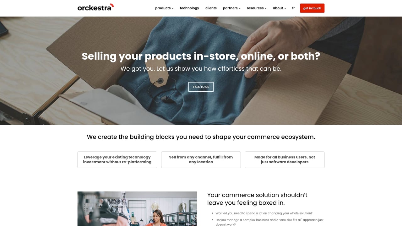 Screenshot of Orckestra website