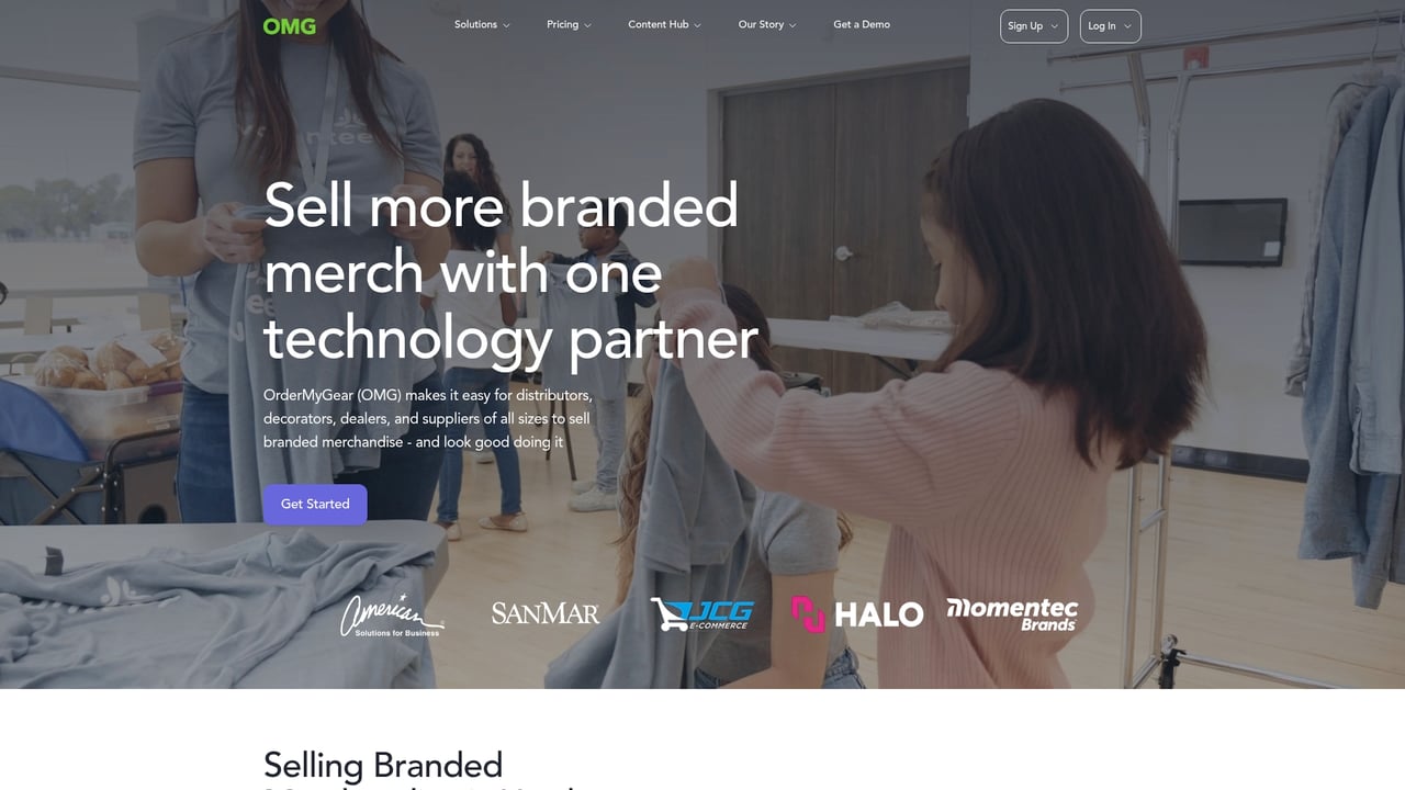 Screenshot of OrderMyGear website