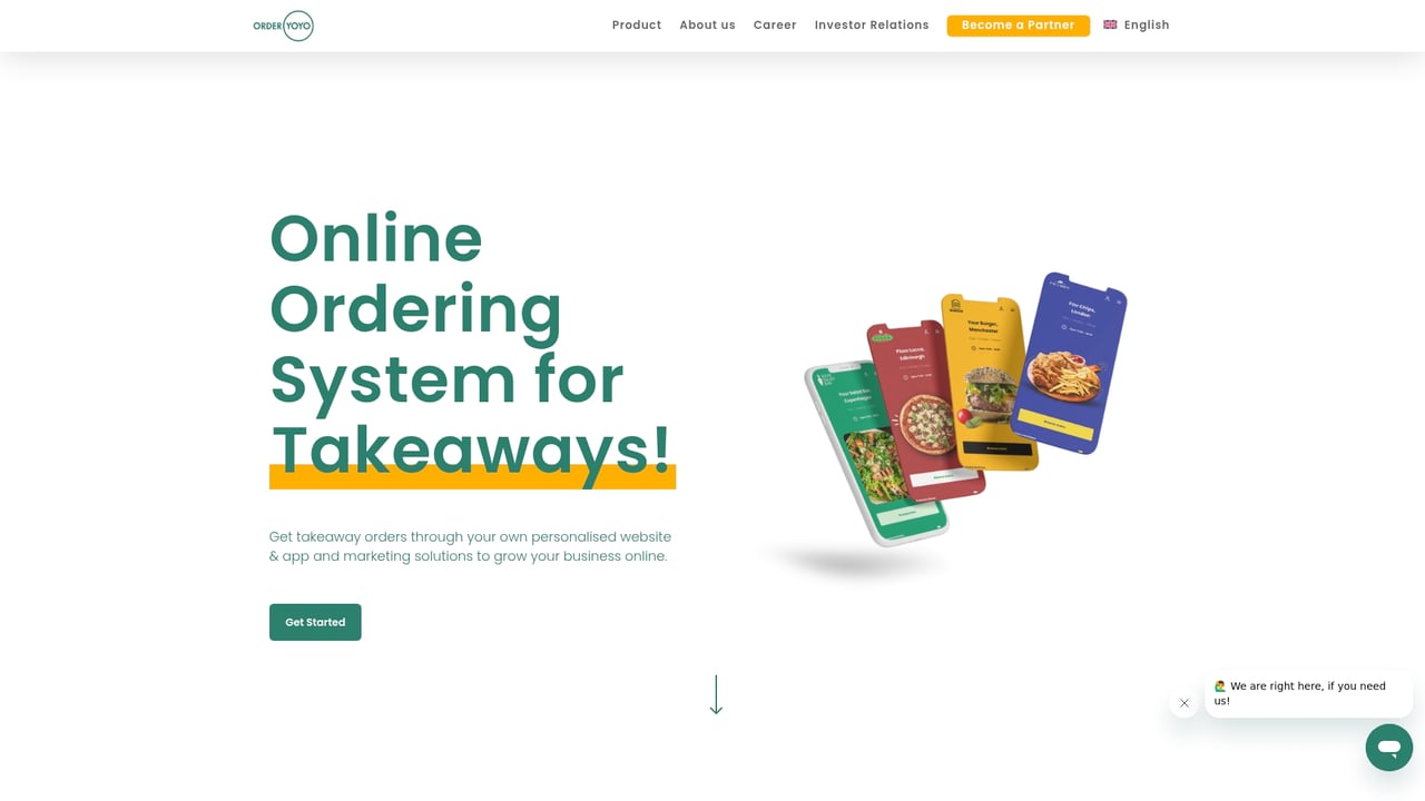 Screenshot of OrderYOYO website