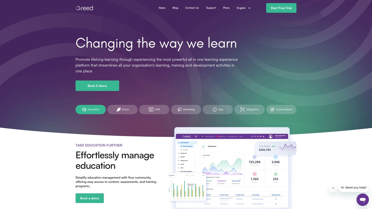 Screenshot of Oreed website
