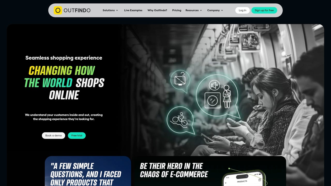 Screenshot of Outfindo website