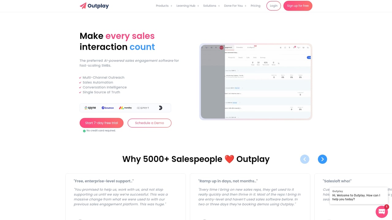Screenshot of Outplay website