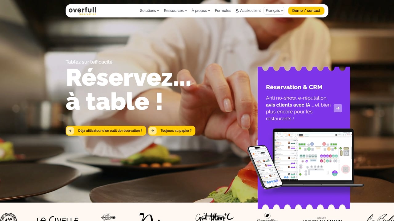 Screenshot of Overfull website
