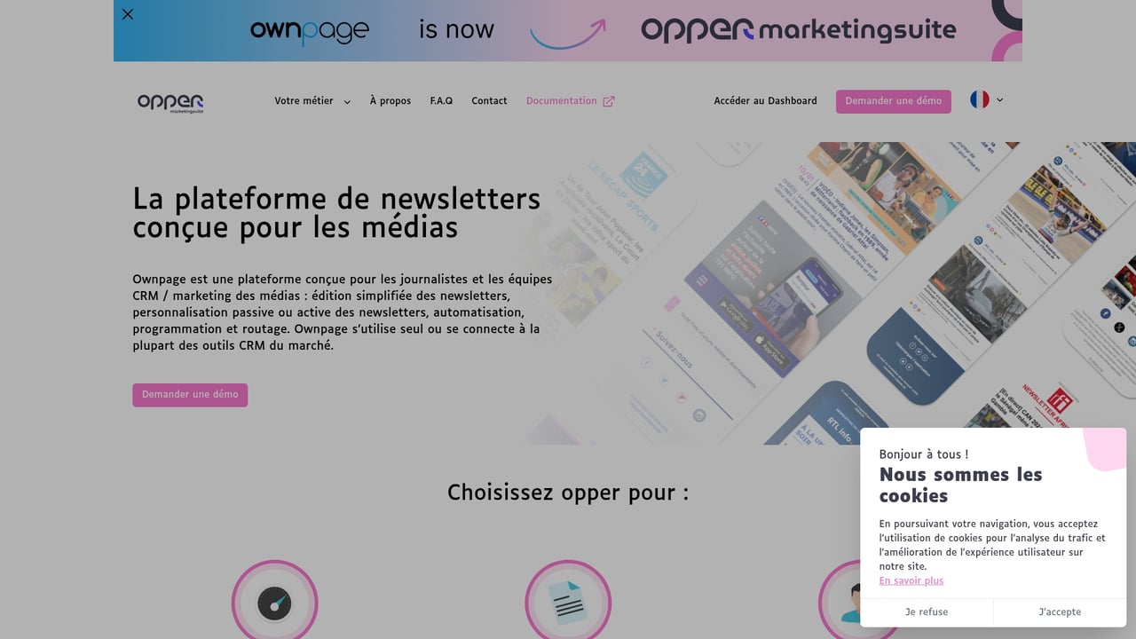 Screenshot of Ownpage website