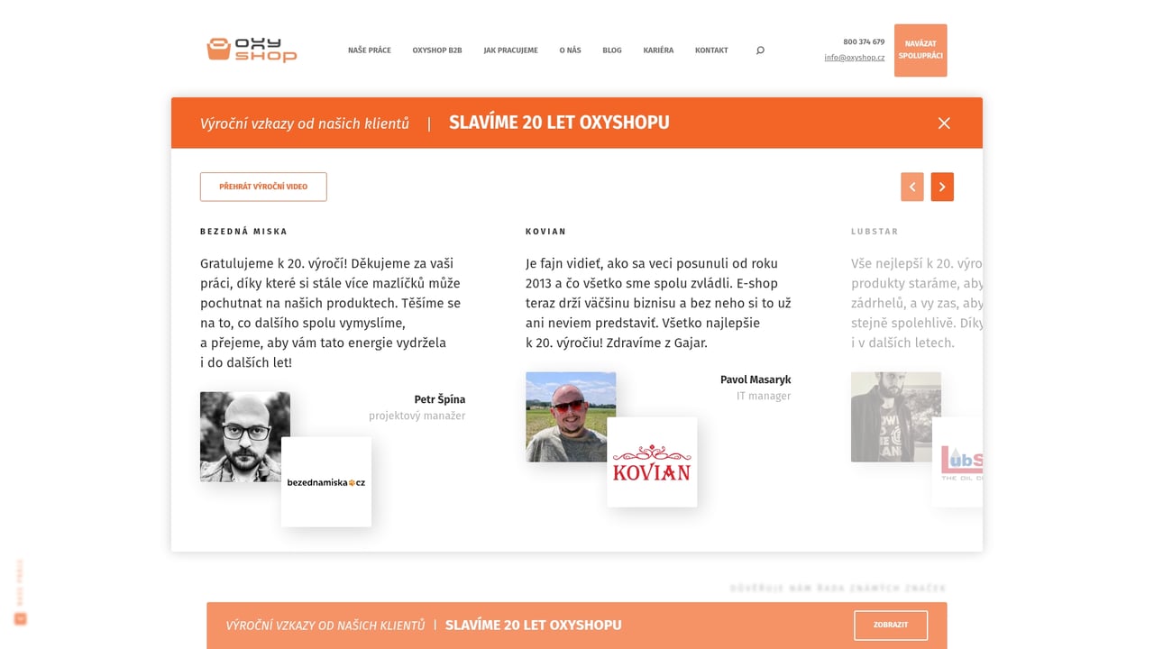 Screenshot of oXyShop website