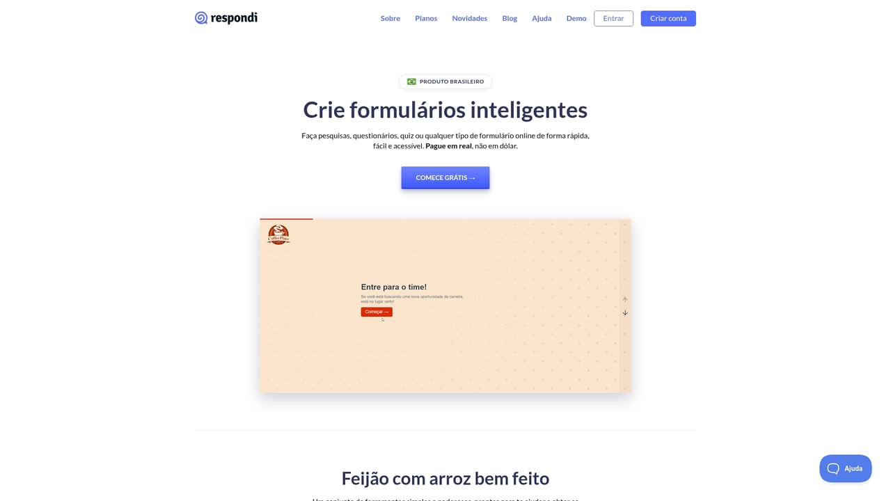 Screenshot of Respondi website