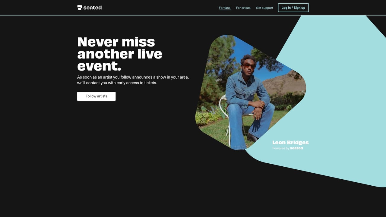 Screenshot of Seated website