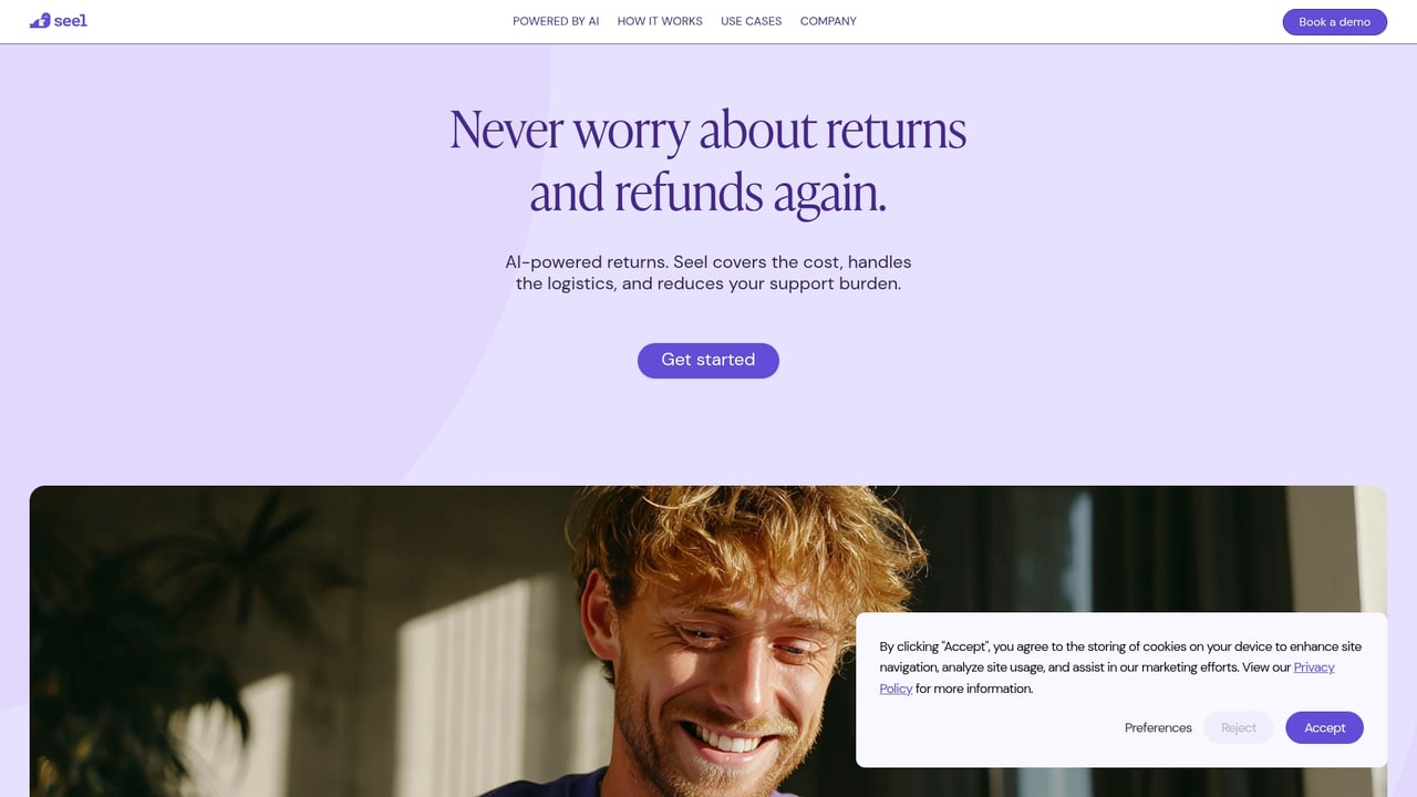 Screenshot of Seel website