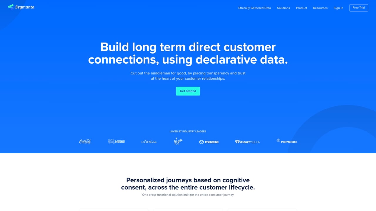Screenshot of Segmanta website