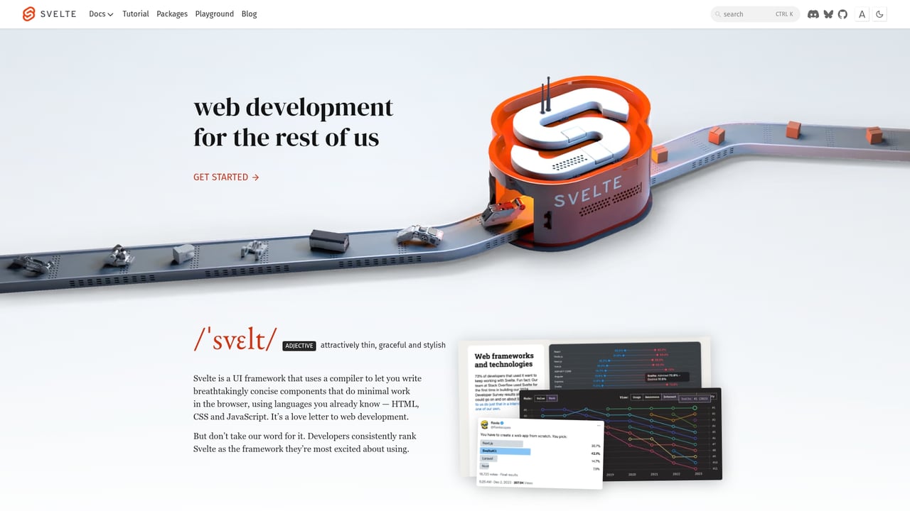 Screenshot of SvelteKit website