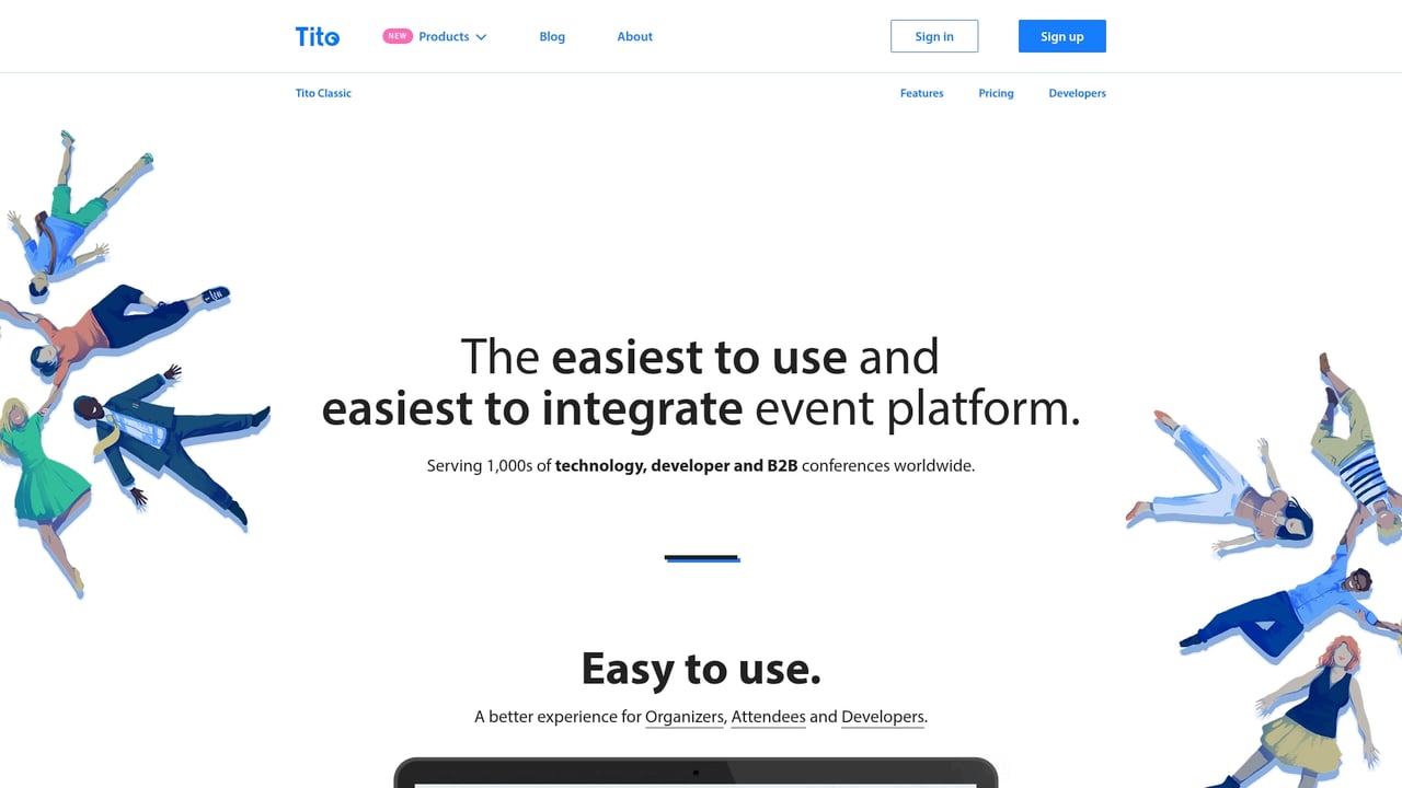 Screenshot of Tito website