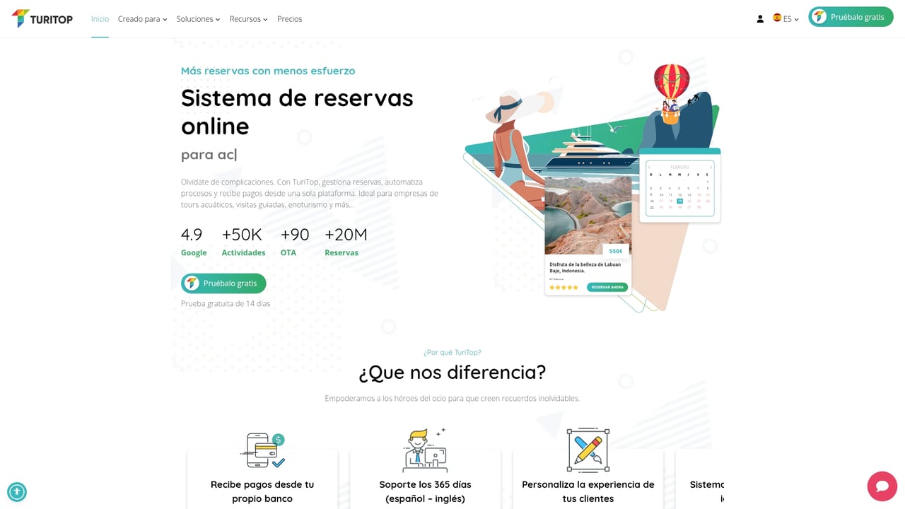 Screenshot of TuriTop website