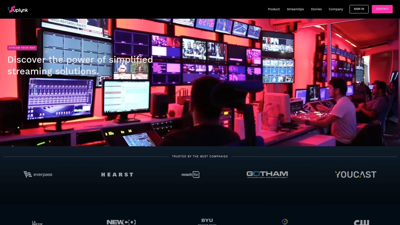 Screenshot of Uplynk website