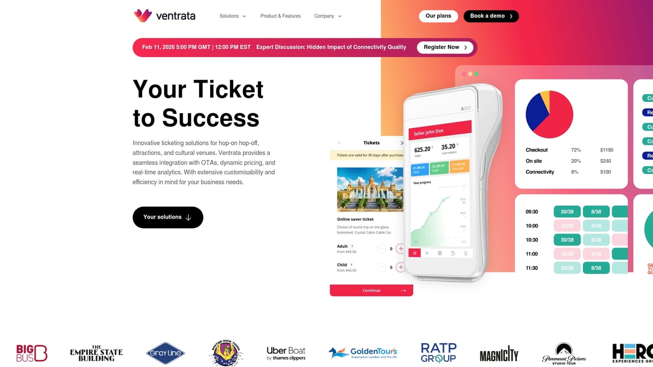 Screenshot of Ventrata website