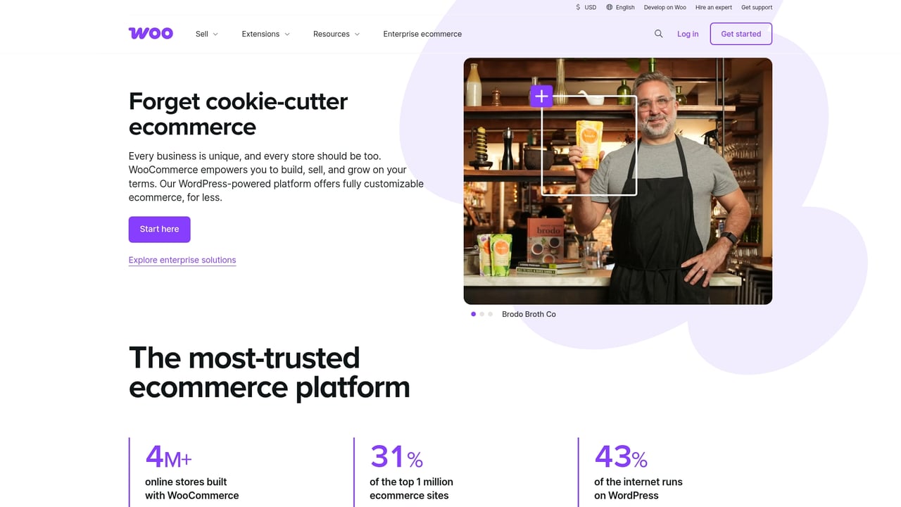Screenshot of WooCommerce website